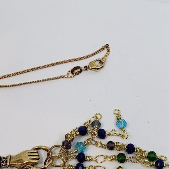 ARTISAN Goldtone Dangling Beads Necklace - Picture 4 of 7